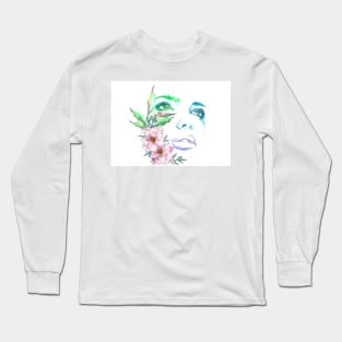 Woman in bloom: wild rose Long Sleeve T-Shirt